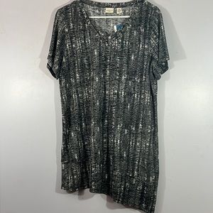 Westbound gray 1X assymetrical long tunic top, NWT